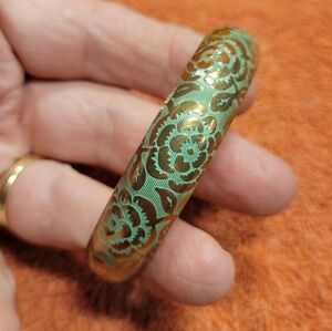 Vintage Brass Christhanimum bangle bracelet
